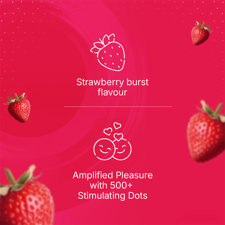 Image of UNFOLD Strawberry Dotted Condom